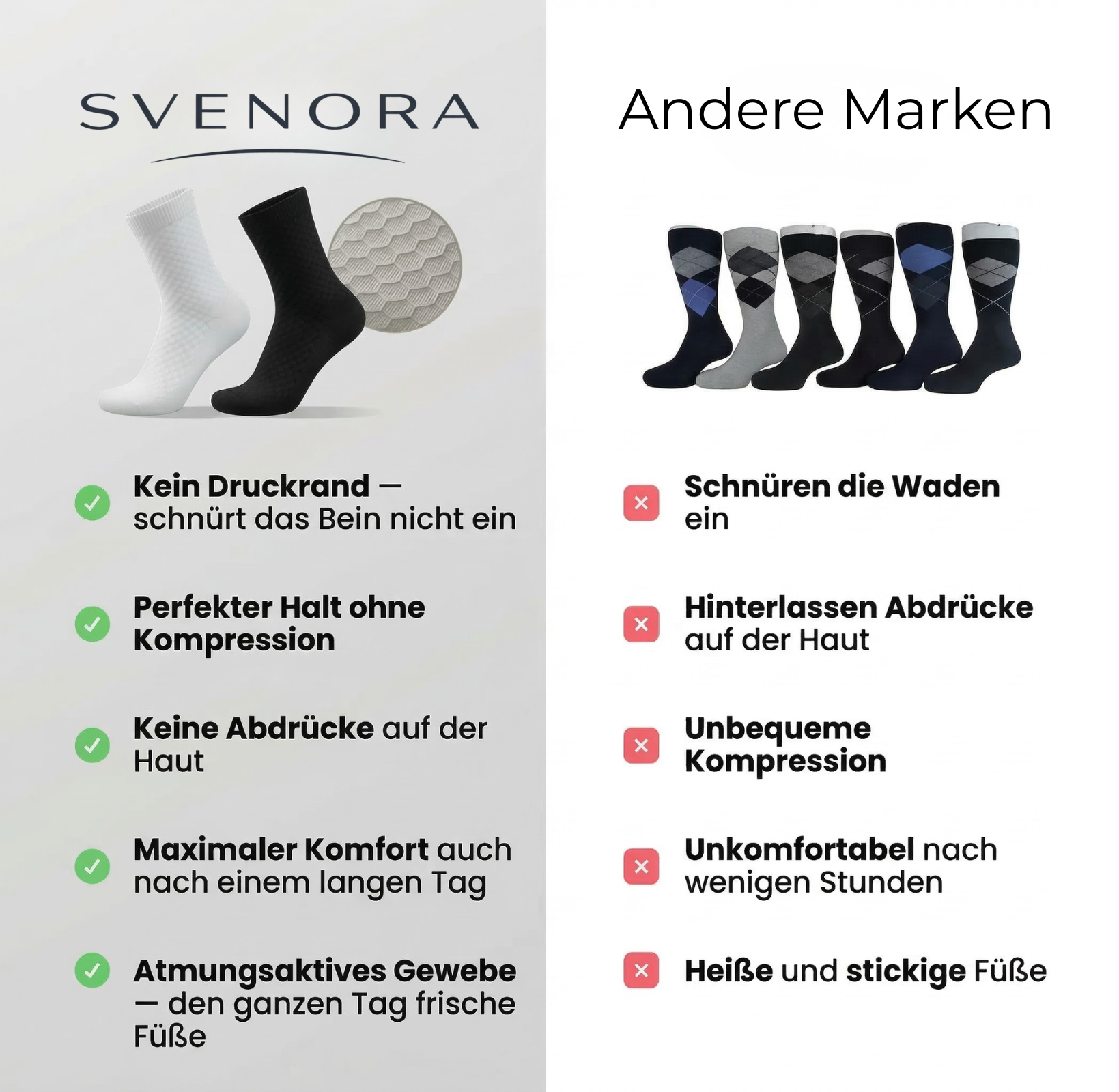 Lumo - Druckfrei Bambus Socken